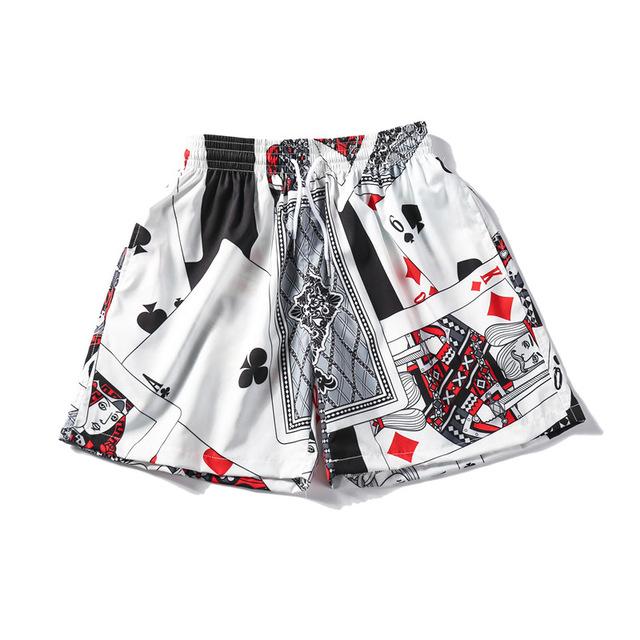Poker Print Beach Shorts