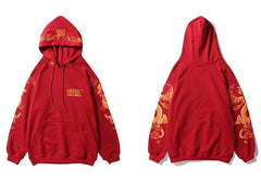 Unusual Dragon Print Hoodie