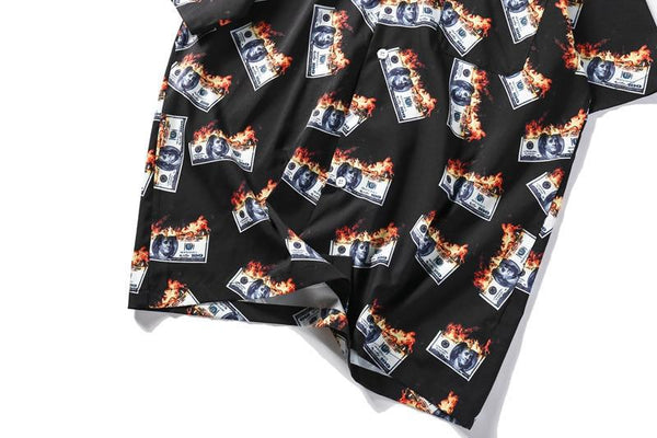 Burning Dollar Hawaiian Shirt