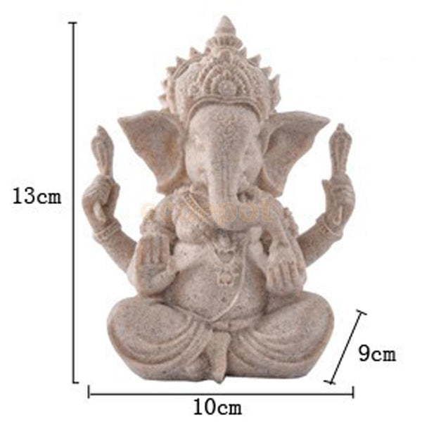 Sandstone Seated Ganesh Decor Statue