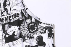 Full Printed Curved Hem Longline Tank Top