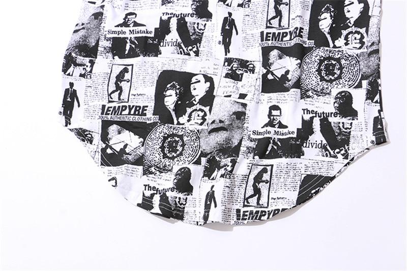 Full Printed Curved Hem Longline Tank Top