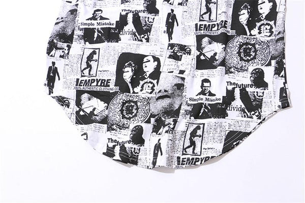 Full Printed Curved Hem Longline Tank Top