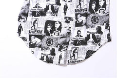 Full Printed Curved Hem Longline Tank Top