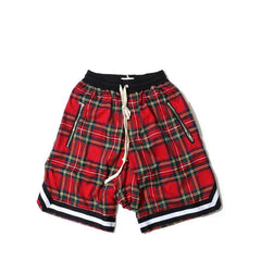 Plaid Drop Crotch Shorts