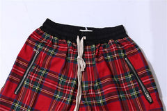 Plaid Drop Crotch Shorts