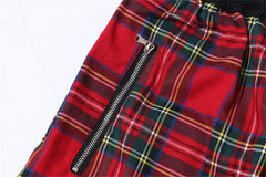 Plaid Drop Crotch Shorts