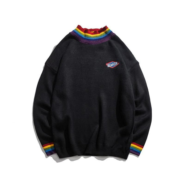 Rainbow Collar Pullover Sweater