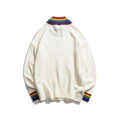 Rainbow Collar Pullover Sweater