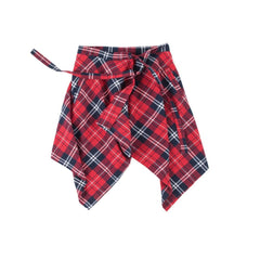 Side Pocket Plaid Skirt