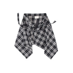 Side Pocket Plaid Skirt