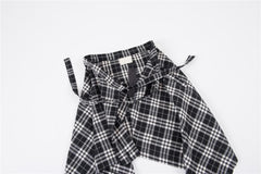 Side Pocket Plaid Skirt