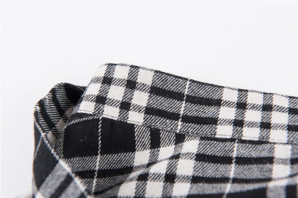 Side Pocket Plaid Skirt