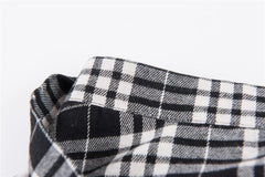 Side Pocket Plaid Skirt