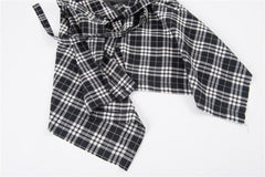 Side Pocket Plaid Skirt