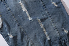 Ripped Patchwork Denim Vest