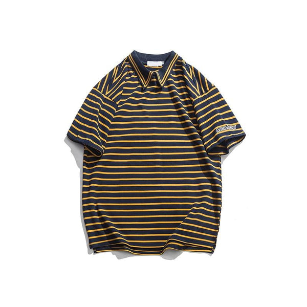 Striped Collared Polo Shirt