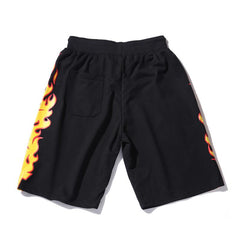 Flame Print Beach Shorts