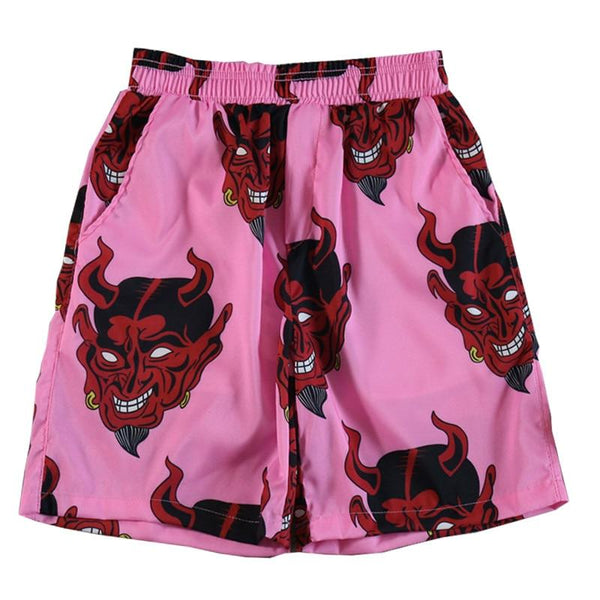 Devil Print Beach Shorts