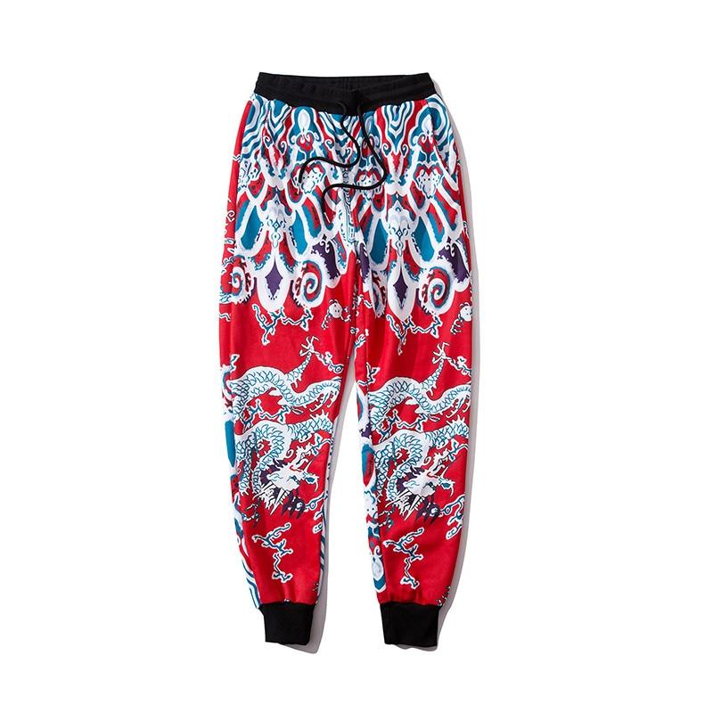 Red Dragon Print Sweatpants