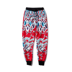 Red Dragon Print Sweatpants