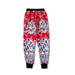 Red Dragon Print Sweatpants