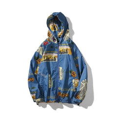 Rose Full Print Windbreaker Jacket