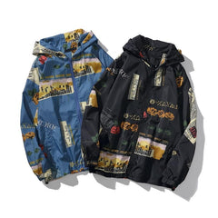 Rose Full Print Windbreaker Jacket