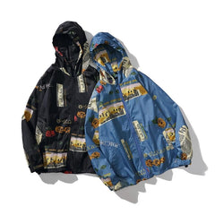 Rose Full Print Windbreaker Jacket