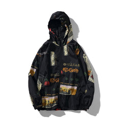 Rose Full Print Windbreaker Jacket