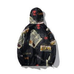 Rose Full Print Windbreaker Jacket