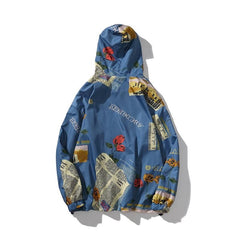 Rose Full Print Windbreaker Jacket