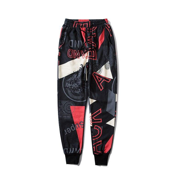All Over Print Black Sweatpants