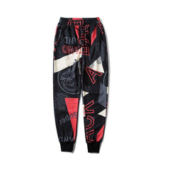 All Over Print Black Sweatpants