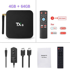 Android 9.0 TX6 Quad Core TV Box