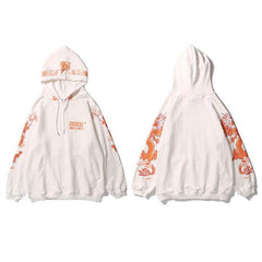 Unusual Dragon Print Hoodie