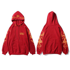 Unusual Dragon Print Hoodie
