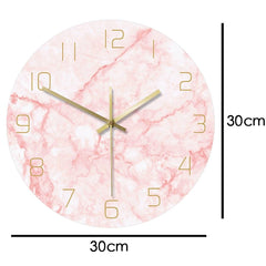 Natural Pink Marble Round Wall Clock