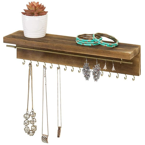 Wooden Wall Mounted Jewelry Organizer