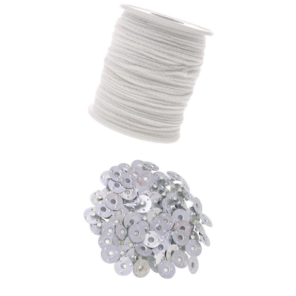 200PC Metal Candle Wicks Base Sustainer Tabs