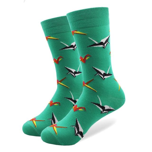Paper Crane Pattern Crew Cotton Socks