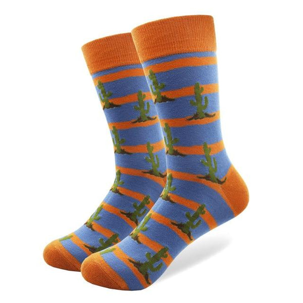 Cactus Pattern Crew Cotton Socks