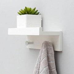 Creative Wooden Wall Storage Rack With Hooks
