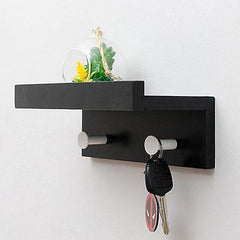 Creative Wooden Wall Storage Rack With Hooks