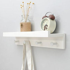 Creative Wooden Wall Storage Rack With Hooks