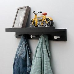 Creative Wooden Wall Storage Rack With Hooks