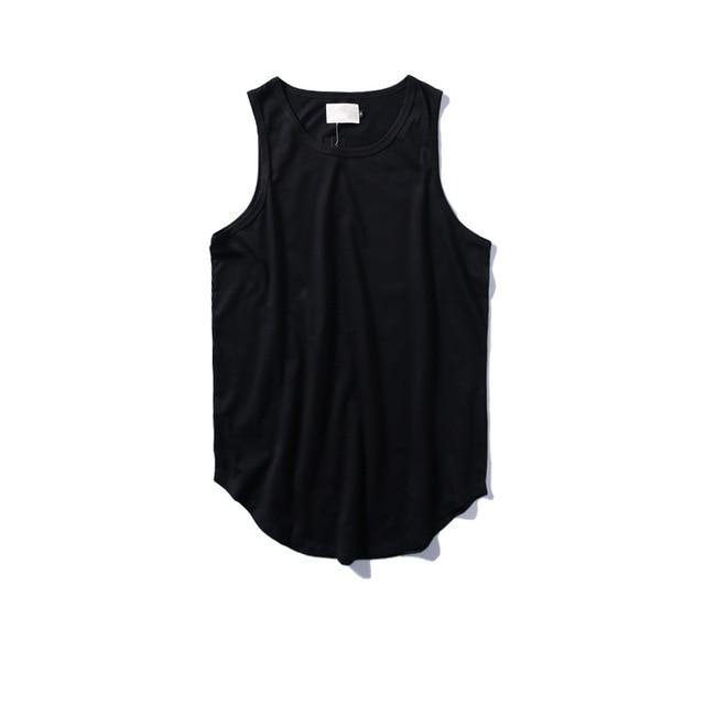 Solid Color Curved Hem Longline Tank Top