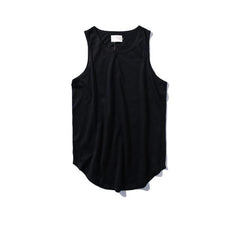 Solid Color Curved Hem Longline Tank Top
