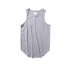 Solid Color Curved Hem Longline Tank Top