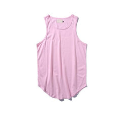 Solid Color Curved Hem Longline Tank Top